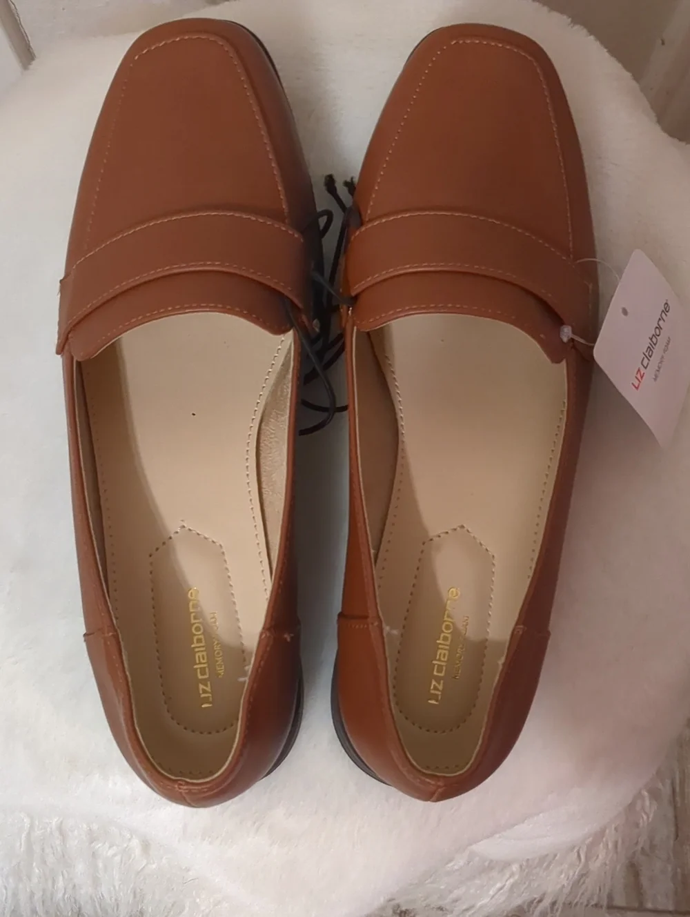 Liz Claiborne NEW Womens Jansey Square Toe Loafers Brown Size 8 Memory Foam
